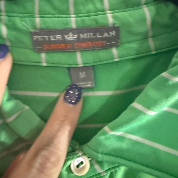 Peter Millar Green Polo Sporty Stripes Medium - Picture 3 of 6